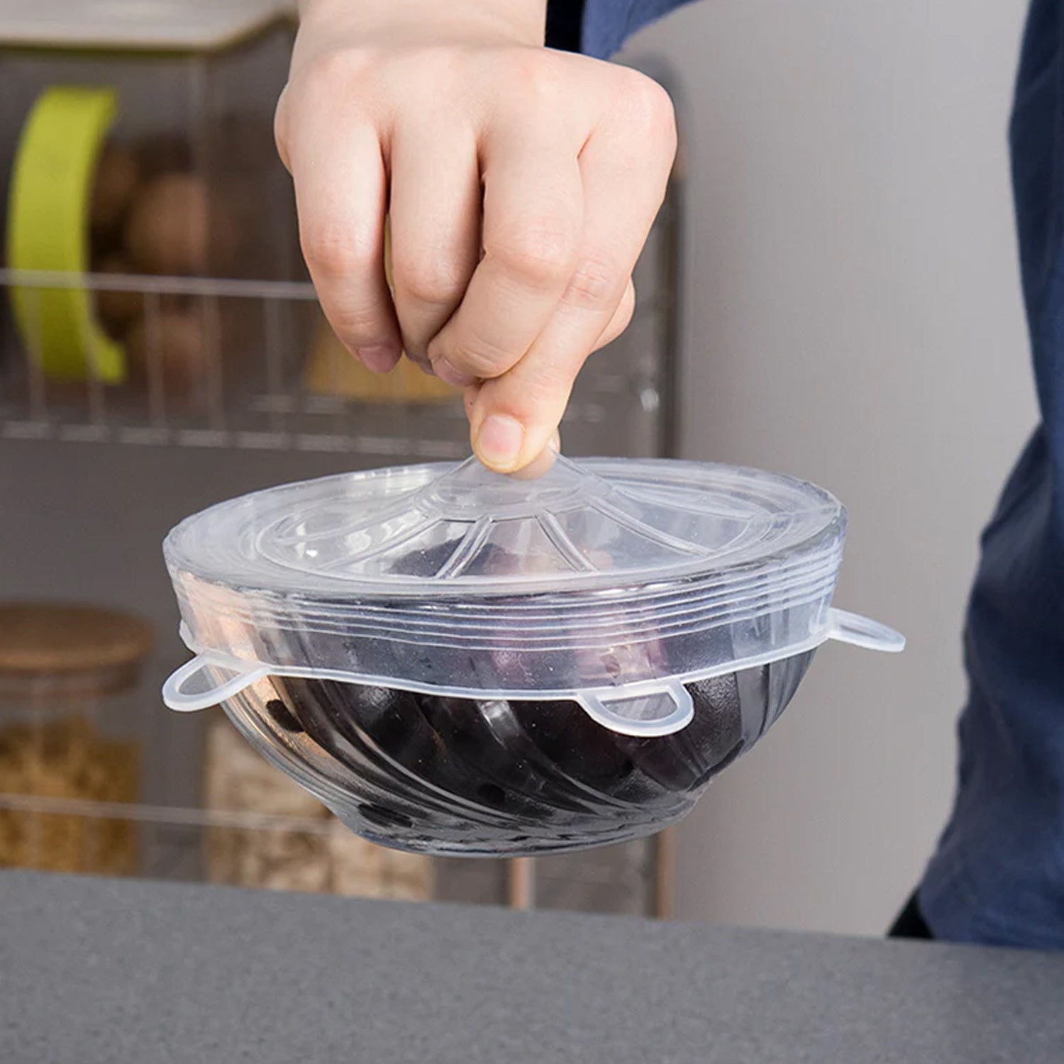 5752 Silicone Stretch Lids Food Cover For Freezer Microwave Oven Dishwasher Safe Fresh-keeping Flexible Covers For Utensils Dishes Plates Jars Cans Mugs Bowl Covers Food Safety Seal Lids (6 Pcs Set 95 Gm ) 5752 Silicone Stretch Lids Food Cover For Freezer Microwave Oven Dishwasher Safe Fresh-keeping Flexible Covers For Utensils Dishes Plates Jars Cans Mugs Bowl Covers Food Safety Seal Lids (6 Pcs Set 95 Gm )